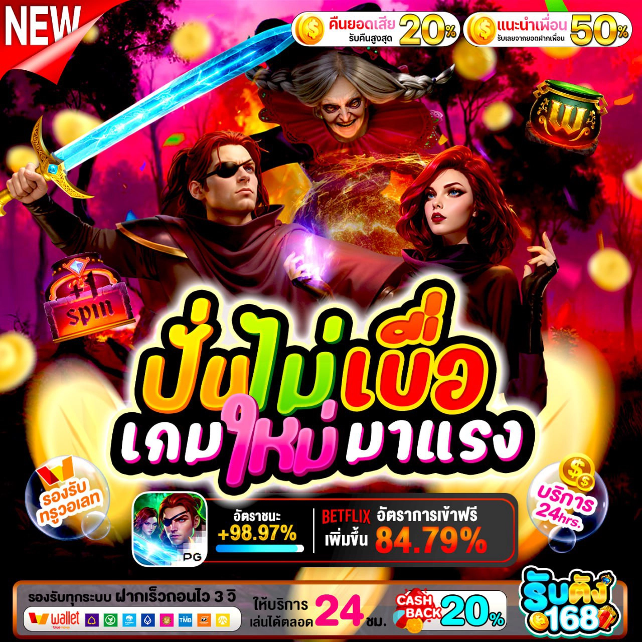 วิธีสมัครและรับสิทธิ์โปร 20รับ100ทํา400ถอน200 บนเว็บ pg-wallet